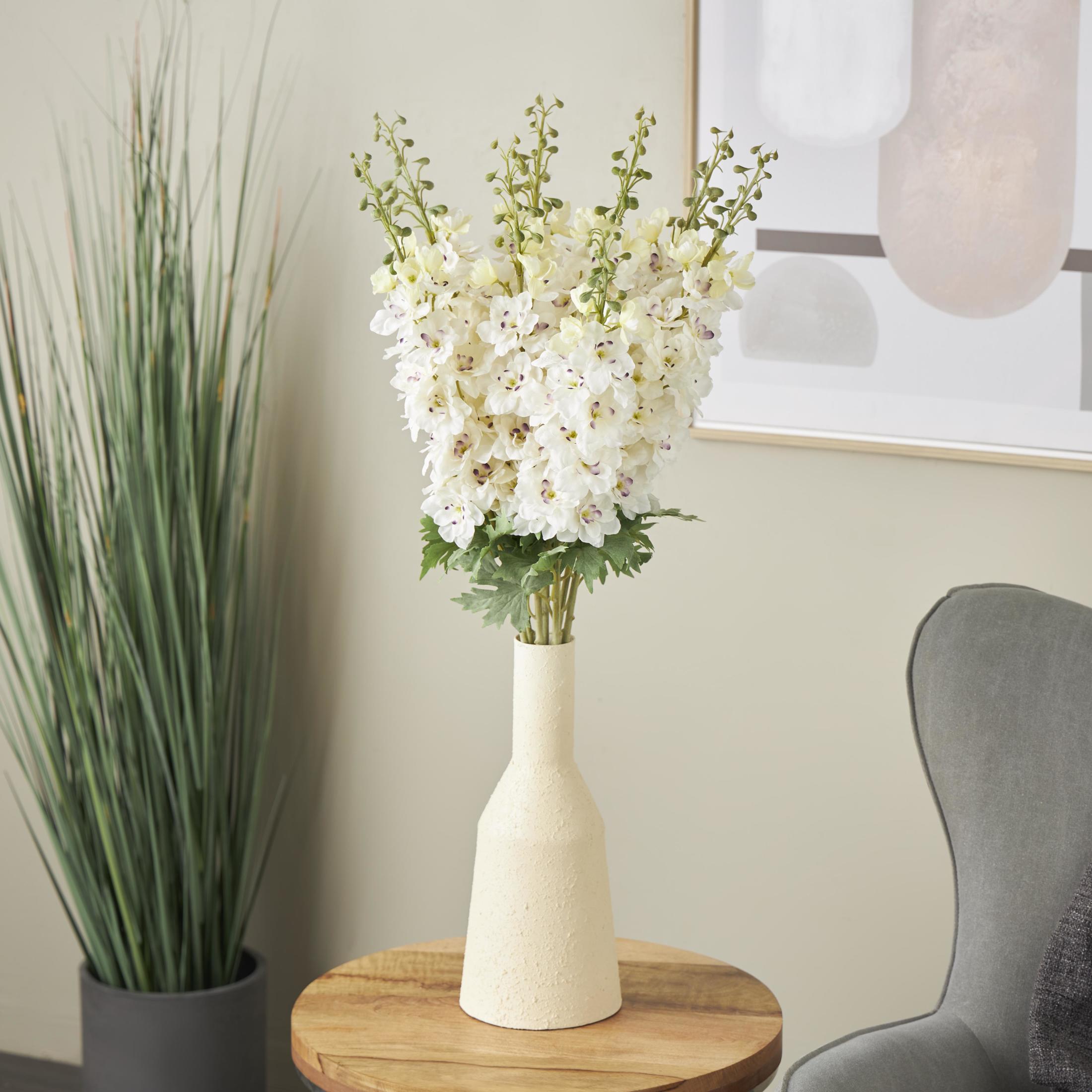 38" Plastic Floral Tall Delphinium Artificial Flower Stem, by DecMode (8 Count)
