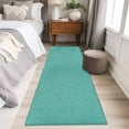 thumbnail image 5 of Vintage Teal Green Large Area Rugs for Bedroom Living Room, Soft Non Slip Carpet Bedside Rug, Farmhouse Retro Solid Color Linen Texture Rectangular Floor Cover Kitchen Accent Rug 2'x6' for Office, 5 of 9