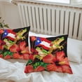 thumbnail image 4 of Puerto Rico Flag Outdoor Pillow Covers Set of 2 Red Althea Floral Green Frog Black Background Waterproof Throw Pillow Case Decorative Square Cushion Cover for Patio Couch Garden Balcony, 24"x24", 4 of 9