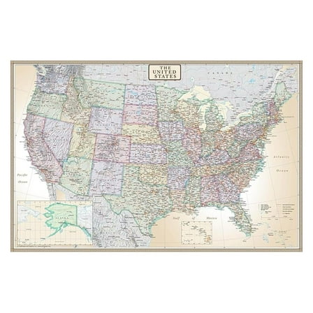 48x70 United States Executive Wall Map - Laminated