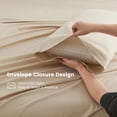 thumbnail image 5 of Simple&Opulence Linen Sheet Set-Linen Cotton Blend Bedding set-4 Pieces(1 Flat Sheet,1 Fitted Sheet&2Pillowcase)-Soild Color Collection,Soft & Cozy,Cooling Bedding- King Size, Linen/Beige, 5 of 8