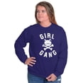 thumbnail image 5 of Girl Gang Punk Kittycat Crossbones Women Plus Size Crewneck Sweatshirt Brisco Brands 2X, 5 of 6