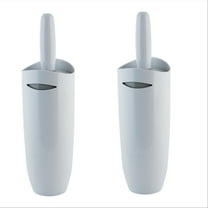 Bath Bliss 2 Pack Contour Toilet Brush and Holder in White