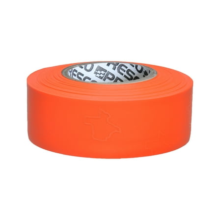 Presco PresGlo Texas Roll Flagging Tape [3 mils thick]: 1-3/16 in. x 50 yds. (Neon Orange) [NON-ADHESIVE]