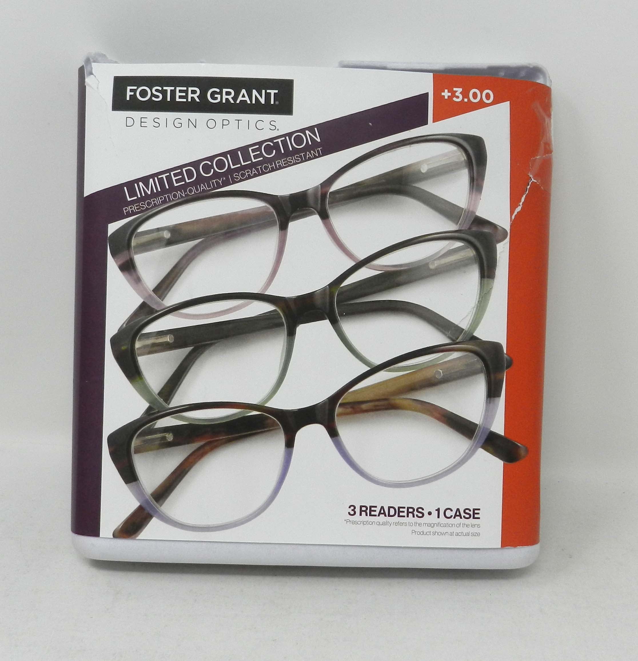 Design Optics By Foster Grant Leyna Cat Eye Plastic +3.00 Reading ...