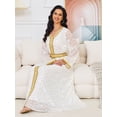 thumbnail image 2 of Longue robe Dorée de Style Moyen-Orient Musulman Jupe Élégante (Blanc, P), 2 of 5