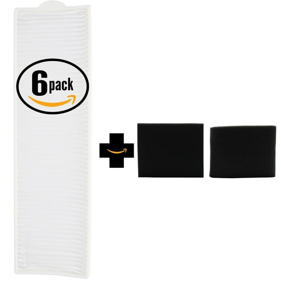 6 Replacement Bissell 3760 Vacuum Pleated Post Motor, 1 Upper Tank and 1 Pre-Motor Filter - For Bissell Style 8, 14 & 3093 Pre Filter