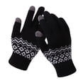 thumbnail image 1 of Guantes de jacquard gruesos y cálidos para adultos, guantes de invierno tejidos con pantalla táctil para mujer, 1 of 5