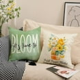 thumbnail image 3 of Decorative Throw Pillow Cover Plant Daisy - 18 x 18 Flower Bike Pillow Cushion Case - 4 Pack Linen Square Green Yellow Pillow Cushion Cover, Great for Couch, Patio, Chair, Yard, Living Room Decor, 3 of 6