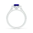 thumbnail image 2 of Angara Natural 1.9 Ct. Tanzanite with Diamond Halo Ring in 14K White Gold for Women (Ring Size: 11.5), 2 of 9