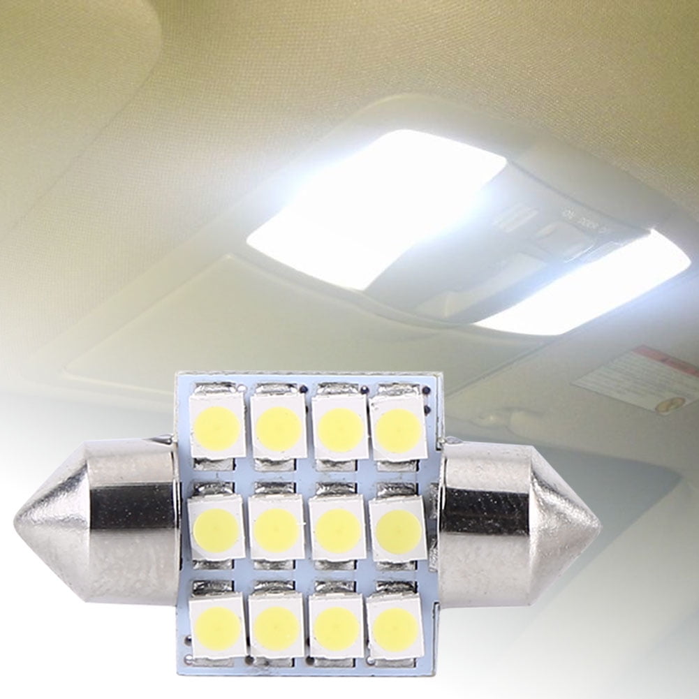 Tebru Car Dome Light,2pcs White 12V 12SMD 31mm LED Bulbs Car Interior
