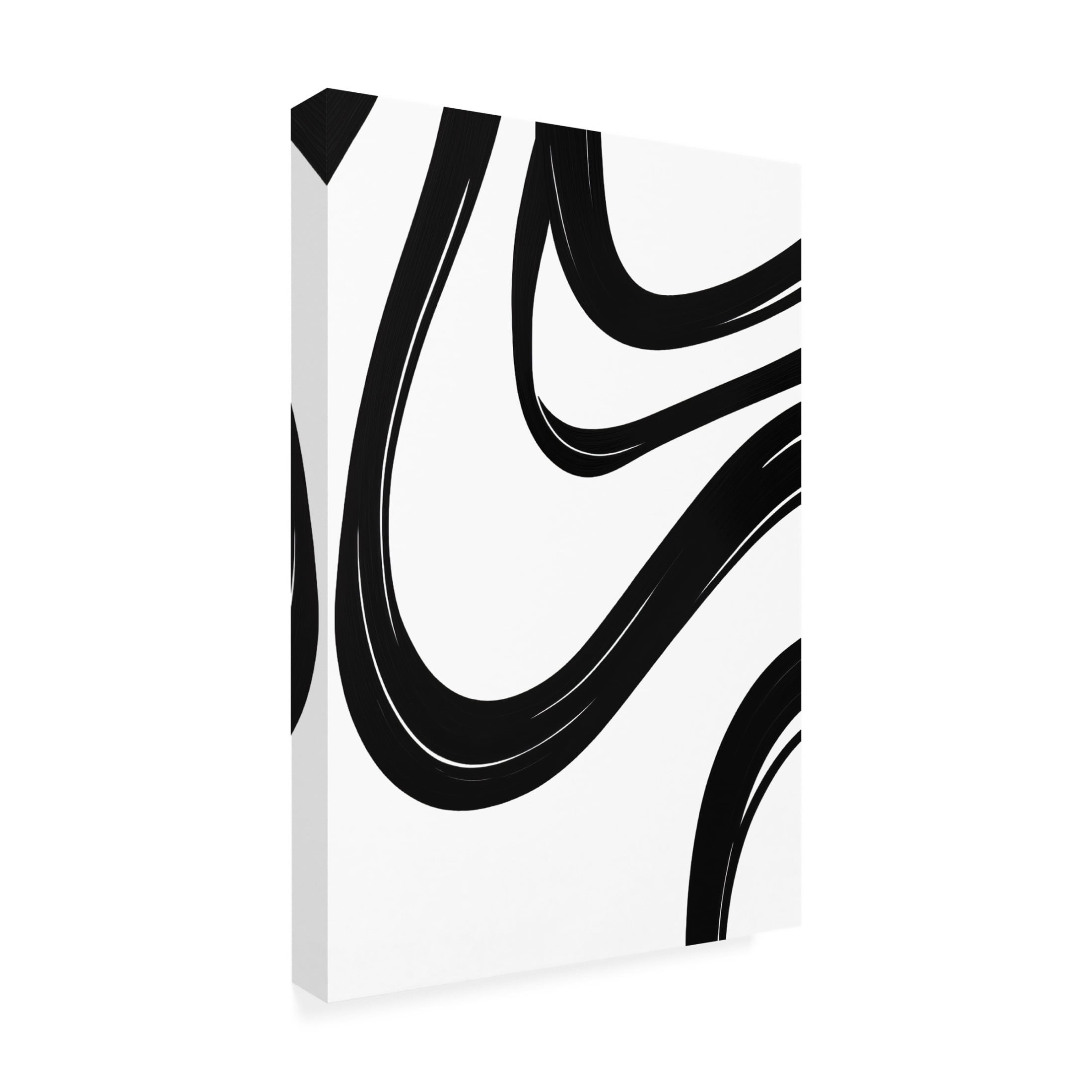 Canvas Wall Art - Ray Heere 'Black White Bold Strokes 18' Wall Art for Living Room, Bedroom, or Office Décor by Trademark Fine Art - 16 x 24 Inches