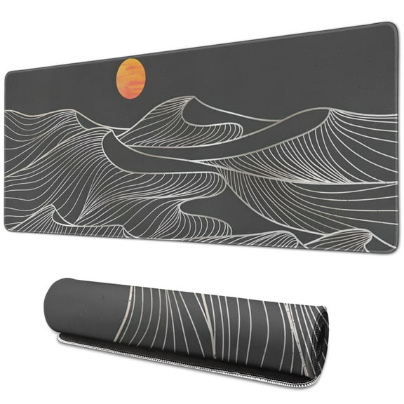 "Giant XL Gaming Mouse Pad: 31.5x11.8inch Non-Slip Desk Mat with Seamed Edges, Durable and Waterproof - Ideal for Keyboard and Mouse, Black"