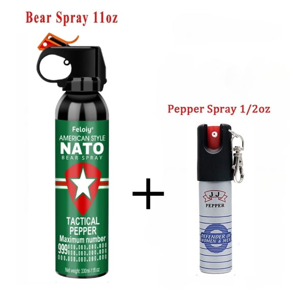 Bear Spray 11oz W/ Holster With 1 Pack Free Peper Spray 1/2oz