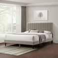 thumbnail image 6 of Queen Size Bed Frame, Upholstered Platform Bed Frame with with Tufted Headboard, Gray, 6 of 8