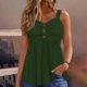 thumbnail image 1 of TaTaai 2026 Spring Women’s Button Up Tee Short Sleeve Loose Blouse Casual Solid Color Fashion Top Soft Stretchy Polyester Daily Shirt Gift, 1 of 9