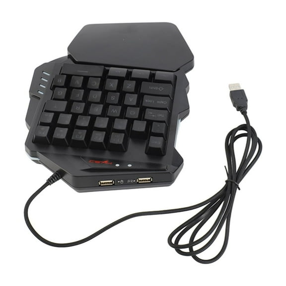 Handed One Handed Gaming Keyboard USB RGB Wired Illuminated Keyboard Gaming Accessory For Desktop PC Laptop