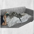 thumbnail image 6 of Steampunk Soft Flannel Fleece Throw Blanket, Mechanical Animal Photo of Steampunk Style Sailfish Designed with Wheels, Cozy Plush for Indoor and Outdoor Use, 70" x 90", Grey and White, by Ambesonne, 6 of 6