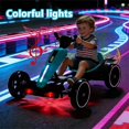 thumbnail image 5 of iRerts 12V Ride on Toys, Powered Electric Go Kart with Music, LED Light, Horn, Forward/Backward, Pedal Go Kart Kids Electric Car for Kids Boys Girls Ages 3-6, Light Blue, 5 of 11