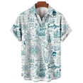 thumbnail image 4 of Camisa hawaiana de verano para hombre, con estampado 3D de brújula náutica y velero, de manga corta, informal, de secado rápido, para playa, de gran tamaño, estilo Aloha, 4 of 4