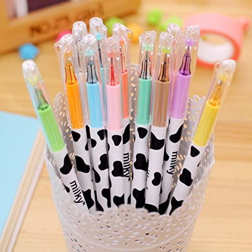 12 Pcs/lot Milky Gel Pen Kawaii Cow Pens Canetas Escolar Japanese  Stationery Zakka Papelaria Office