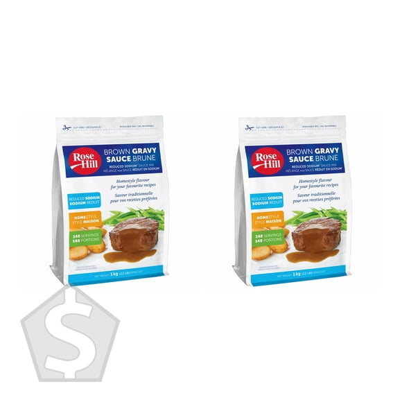 Rose Hill Brown Gravy Mix, 1 kg (Pack of 2), Instant Savory Gravy Powder, Makes Up to 280 Servings Total