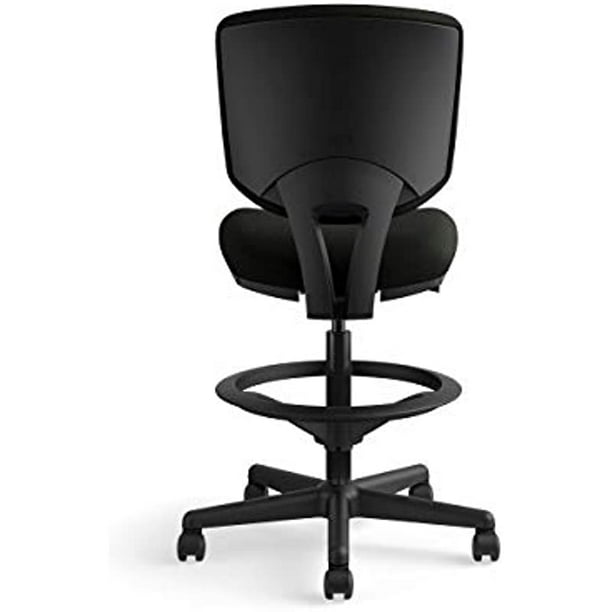 HON, Black Volt Leather Office Chair/Stool, SitToStand Seating, Foot