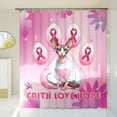 thumbnail image 3 of Faith Love Hope Sphynx Breast Cancer Awareness Survivor Shower Curtain Cat Lover Kitten Owner Gifts Idea Waterproof Bathroom Bathtub Curtain - 02017, 3 of 5