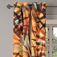 thumbnail image 3 of Ambesonne Tropical Grommet Curtain, Summer Pattern Palm Leaves, 50"x63", Orange Sea Blue and Dark Rust, 3 of 5