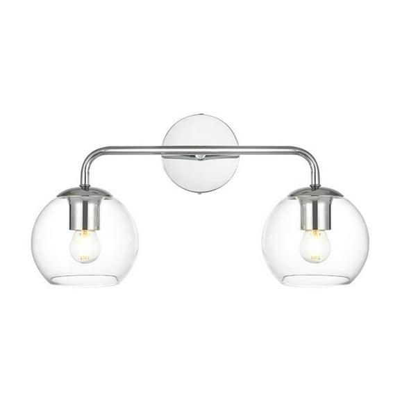Living District Genesis 2 light Chrome and Clear Bath Sconce