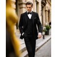 thumbnail image 4 of Traje MAGE MALE de 3 piezas, corte slim, blazer negro, chaleco y pantalón, 4 of 9