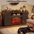 thumbnail image 5 of SESSLIFE Fireplace TV Stand for 70 Inch TV, 31'' Tall Mid Century Modern Fluted TV Stand with 30'' Electric Fireplace Heater, Entertainment Center with 2 Cabinets & Drawers , Walnut, 5 of 8