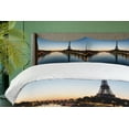 thumbnail image 4 of Ambesonne Night Duvet Cover Sets, Eiffel Tower at Twilight, 2-Queen, Pale Blue Yellow, 4 of 7