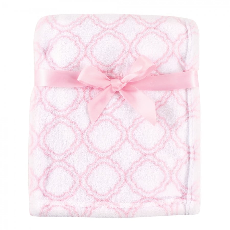 Hamper Bag with Frame Baby Girl Floral Garden Lattice Medallion Pink White 