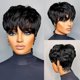 thumbnail image 5 of Peluca RUISENNA de cabello humano corto con corte de duendecillo para mujeres negras, 5 of 6
