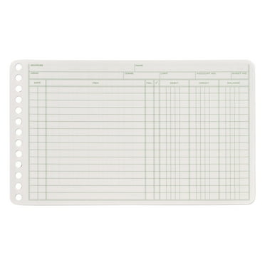 Adams Ledger Binder Refill Sheets, 6-Ring, 5 x 8 1/2, Green/White, 100 Sheets/Pack -ABFARB58100