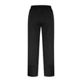 thumbnail image 4 of WULMLEO Barrel Pants Women Cotton Baggy Elastic Waist Loose Fit Cropped Palazzo Trousers Casual Lightweight Comfy Travel Outfits Black XL, 4 of 5