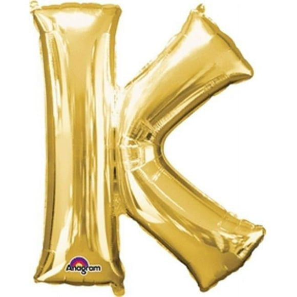 Anagram 32968 Letter K Foil Mylar Balloon, 90cm , Gold