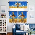 thumbnail image 2 of Blue Yellow Fall Scarecrows Kitchen Curtains Sets for Windows 24 Inch Length, Thanksgiving Autumn Harvest Rod Pocket Window Treatments Tier Curtains and Valances Set for Bedroom/Bathroom, 2 of 8