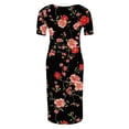 thumbnail image 5 of Taqqpue Women Maternity Dress Bodycon Mini Short Sleeve Crew Neck Printed Cocktail Pregnancy Maternity Clothes Dresses Baby Shower Daily Wear, 5 of 6