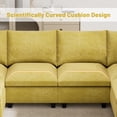thumbnail image 3 of Canapé Sectionnel Modulaire en L de 120,1 Pouces, Canapé Sectionnel 7 Places avec Pouf de Rangement, Jaune, 3 of 9