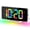 Chrome, variant on RGB Digital Alarm Clock with RGB Mood Light 2 Alarm Night Mode Unlimited Snooze Table Clock 12/24H Output USB Charging LED Clock