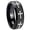 Black Polished Beveled Edge, variant on Tungsten Religious Faith Cross 8mm Glossy Brushed Gray Beveled Edges Men Ring