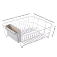 thumbnail image 3 of 2 Piece Chrome Plated Steel Small Compact Dish Drainer, Silver, 3 of 4