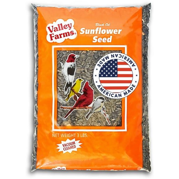 Valley Farms Black Oil Sunflower Seed Wild Bird Food (3 LBS)