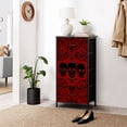 thumbnail image 6 of Dark Academia Dresser for Bedroom with 4 Storage Drawers Skull Retro Baroque Damask Goth Red Black Skeleton Gothic Dressers Chest of Drawers Steel Framed Fabric Closet Organizers for Dorm Entryway, 6 of 8