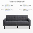 thumbnail image 5 of Sobaniilo 63 '' Small Modern Loveseat, Mid-Century Fabric 2-Seat  Love Seat Sofa Chair Furniture for Living Room, Apartment and Small Space (Dark Gray), 5 of 6