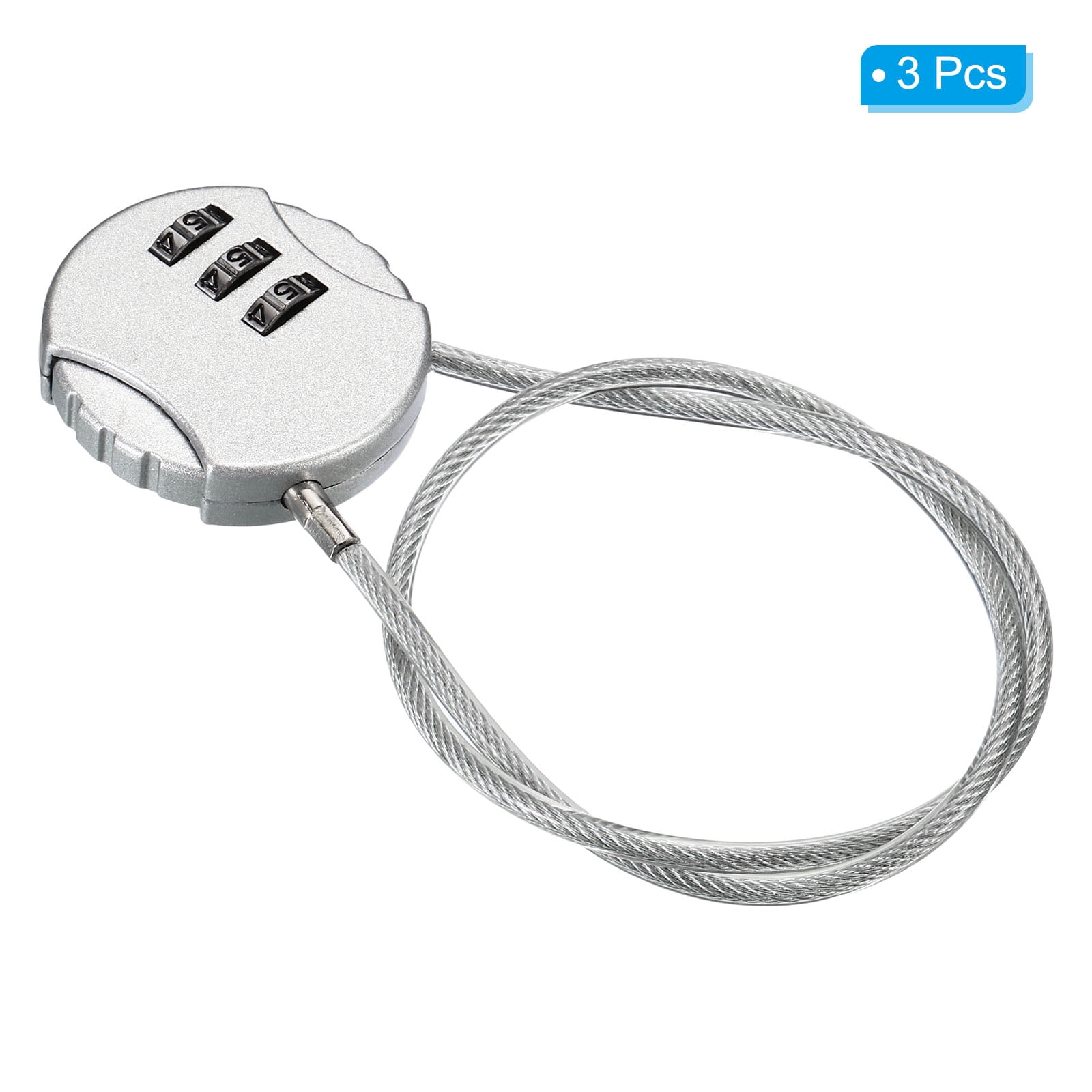 Unique Bargains Small Combination Lock 3 Digits Luggage Padlock for Gym Locker Silver