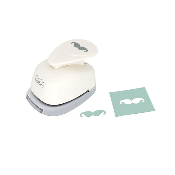 Bira Craft 1 inch Mustache Lever Action Craft Punch, Boss's Day Punch Father's Day punch for Paper Crafting Scrapbooking