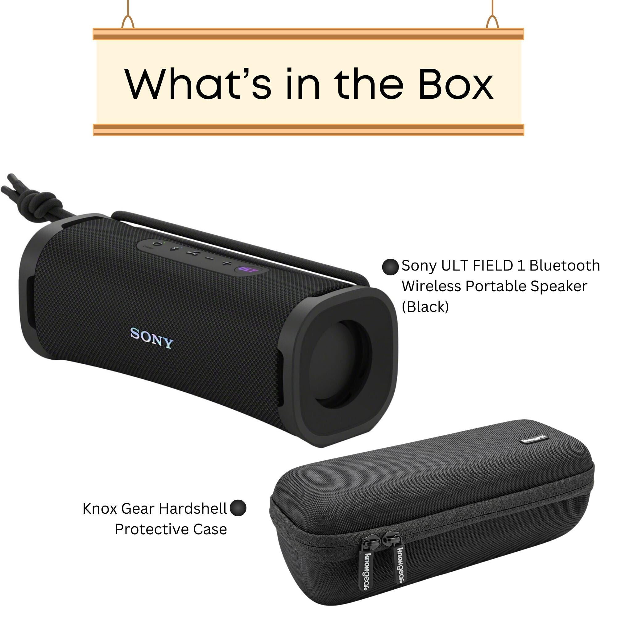 Sony SRSULT10B ULT FIELD Series Speaker (Black) Bundle with Hardshell Travel and Protective Case for Bluetooth Speakers (2 Items)